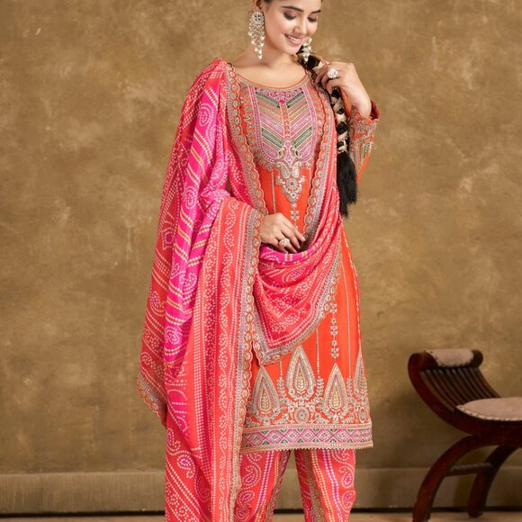 CHINNON WORK SALWAR SUIT - Picture 9 of 10